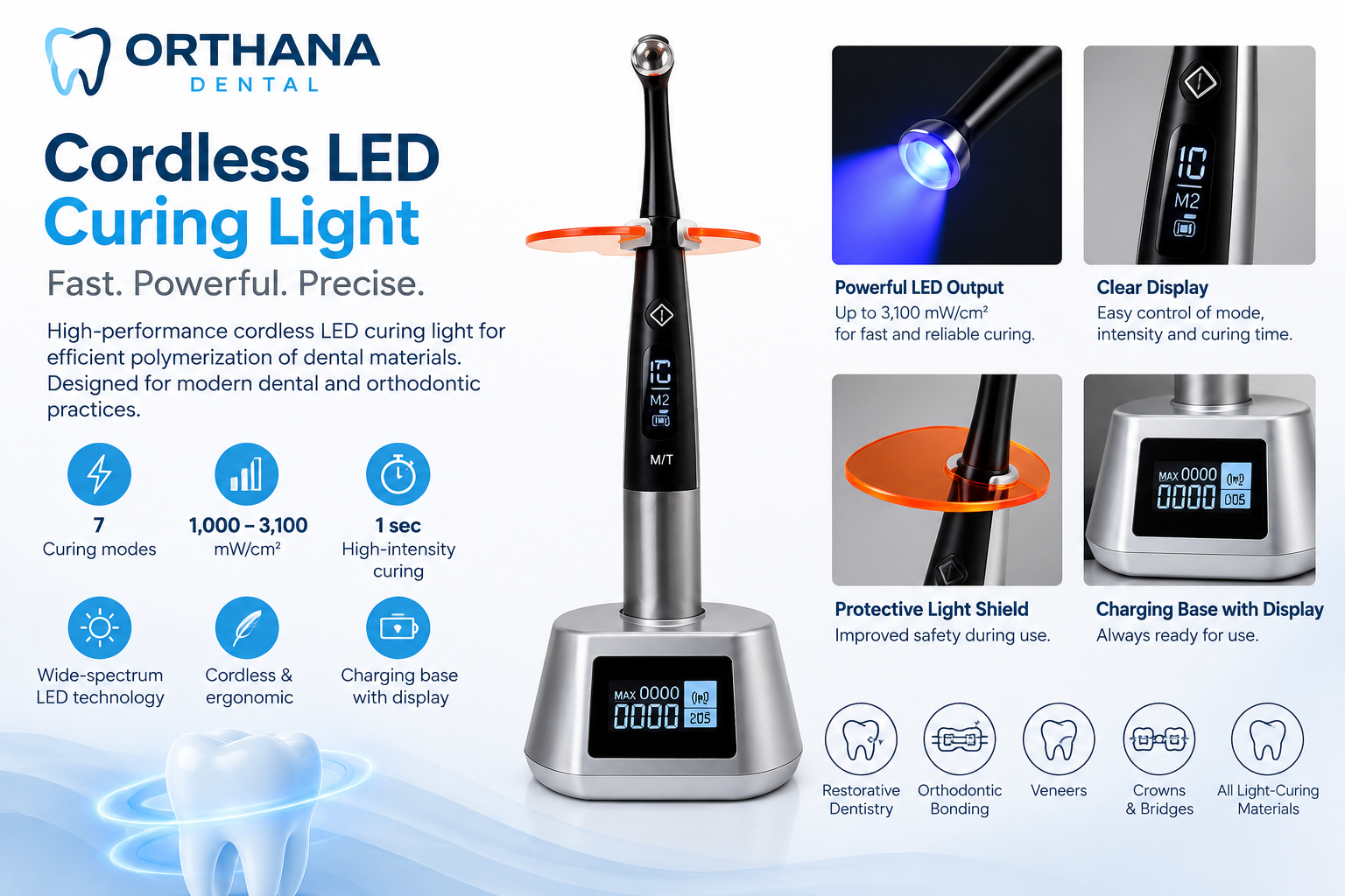 ORTHANA Cordless LED Curing Light